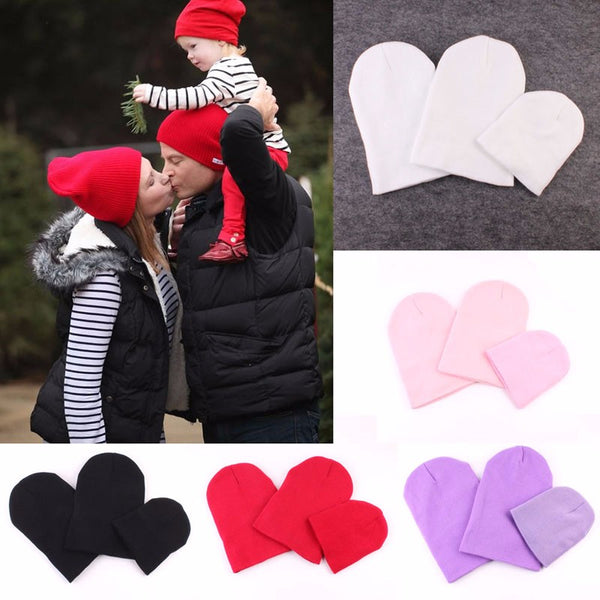 Soft Knitted Beanie Family Set
